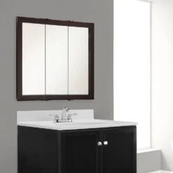Ventura 36 In. W X 30 In. H X 6 In. D Framed Tri-View Surface-Mount Bathroom Medicine Cabinet In Espresso 14 Ventura 36 In. W X 30 In. H X 6 In. D Framed Tri-View Surface-Mount Bathroom Medicine Cabinet In Espresso -Pro House Shop 00ad71120aad026e5348354829a8ea03 1800x1800