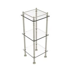 Allied Brass Three Tier Etagere With 14-in X 14-in Shelves In Polished Nickel