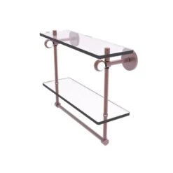 Allied Brass Clearview Antique Copper 2-Tier Brass Wall Mount Bathroom Shelf