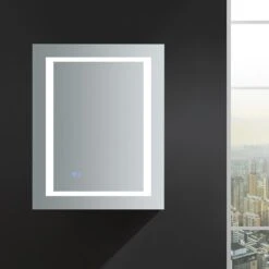 Spazio 24 In. W X 30 In. H Recessed Or Surface Mount Medicine Cabinet With LED Lighting, Mirror Defogger And Right Hinge 24 Spazio 24 In. W X 30 In. H Recessed Or Surface Mount Medicine Cabinet With LED Lighting, Mirror Defogger And Right Hinge -Pro House Shop 01fdb9130410d54a939daf79c036b4c2 1800x1800