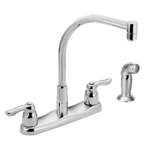 Moen M-Bition Chrome 2-Handle Deck Mount High-Arc Handle/Lever Commercial Kitchen Faucet 3 Moen M-Bition Chrome 2-Handle Deck Mount High-Arc Handle/Lever Commercial Kitchen Faucet