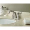 Moen Brantford Brushed Nickel 2-handle 4-in Centerset WaterSense Bathroom Sink Faucet With Drain