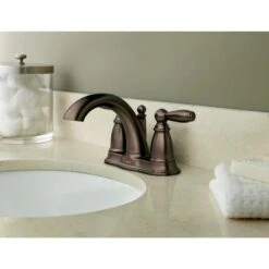 Moen Brantford Brushed Nickel 2-handle 4-in Centerset WaterSense Bathroom Sink Faucet With Drain -Pro House Shop 026508161005 09103591 1800x1800