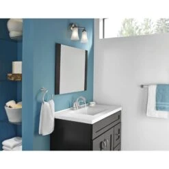 Moen Oxby Spot Resist Brushed Nickel 2-handle 4-in Centerset WaterSense Bathroom Sink Faucet With Drain -Pro House Shop 026508262924 05103530 1800x1800