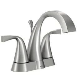 Moen Oxby Spot Resist Brushed Nickel 2-handle 4-in Centerset WaterSense Bathroom Sink Faucet With Drain -Pro House Shop 026508262924xl 1800x1800