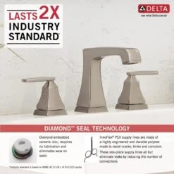 Delta Ashlyn Stainless 2-handle Widespread WaterSense Bathroom Sink Faucet With Drain 9 Delta Ashlyn Stainless 2-handle Widespread WaterSense Bathroom Sink Faucet With Drain -Pro House Shop 034449745352 09901486 1800x1800