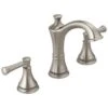 Delta Valdosta Spotshield Brushed Nickel 2-Handle Widespread WaterSense Bathroom Sink Faucet With Drain -Pro House Shop 034449826075 1800x1800