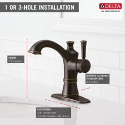 Delta Valdosta Venetian Bronze 1-handle Single Hole/4-in Centerset WaterSense Bathroom Sink Faucet With Drain