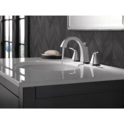 Delta Flynn Brushed Nickel 2-handle Widespread WaterSense Bathroom Sink Faucet With Drain -Pro House Shop 034449848077 08208836 1800x1800