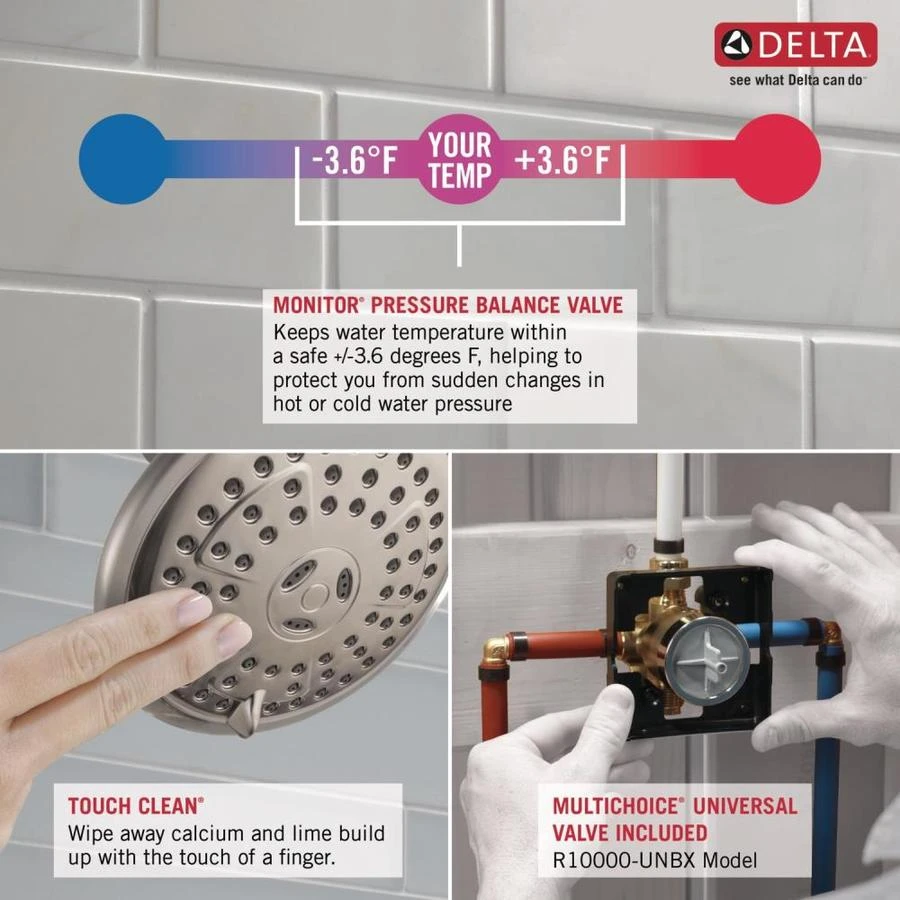 Delta Chrome 1-Handle Bathtub And Shower Faucet With Valve 6 Delta Chrome 1-Handle Bathtub And Shower Faucet With Valve - Image 4