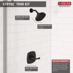 Delta Stryke Matte Black 1-handle Shower Faucet -Pro House Shop 034449888233 10023822 1800x1800