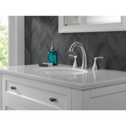 Delta Sandover Spotshield Brushed Nickel 2-handle Widespread WaterSense Bathroom Sink Faucet With Drain -Pro House Shop 034449928960 11982627 1800x1800