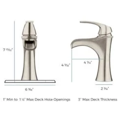 Pfister Jaida Brushed Nickel 1-handle Single Hole/4-in Centerset WaterSense Bathroom Sink Faucet With Drain -Pro House Shop 038877604090 14938017 1800x1800