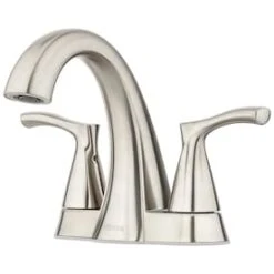 Pfister Masey Brushed Nickel 2-Handle 4-in Centerset WaterSense Bathroom Sink Faucet With Drain