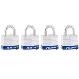 Master Lock 4-Pack 1.56-in Steel Keyed Padlock 2 Master Lock 4-Pack 1.56-in Steel Keyed Padlock