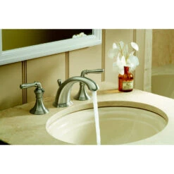 KOHLER Devonshire Vibrant Brushed Nickel 2-handle Widespread WaterSense Bathroom Sink Faucet With Drain -Pro House Shop 087206793141 05070950 1800x1800