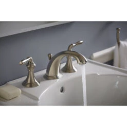 KOHLER Devonshire Vibrant Brushed Nickel 2-handle Widespread WaterSense Bathroom Sink Faucet With Drain -Pro House Shop 087206793141 05070951 1800x1800