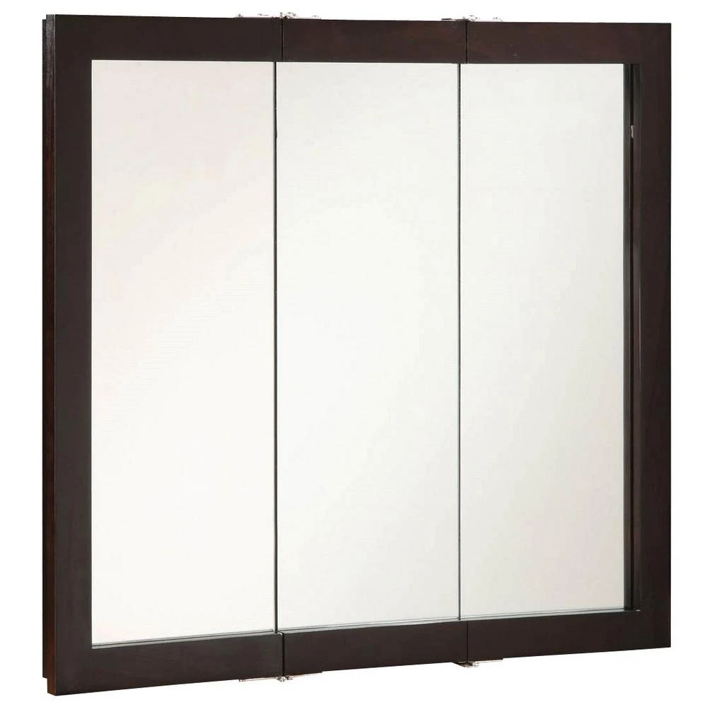 Ventura 36 In. W X 30 In. H X 6 In. D Framed Tri-View Surface-Mount Bathroom Medicine Cabinet In Espresso 3 Ventura 36 In. W X 30 In. H X 6 In. D Framed Tri-View Surface-Mount Bathroom Medicine Cabinet In Espresso