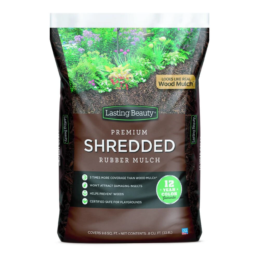 Shredded Earthtone Rubber Mulch - 0.8 Cu. Ft. 3 Shredded Earthtone Rubber Mulch - 0.8 Cu. Ft.