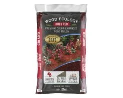 Wood Ecology's® Premium Ruby Red Mulch - 2.0 Cu. Ft. -Pro House Shop 1803034 Ruby Red Mulch Front 1800x1800