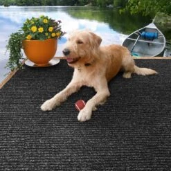 Heavy-Duty Ribbed Indoor/Outdoor Carpet With Rubber Marine Backing - Charcoal Black 6' X 10' - Several Sizes Available - Carpet Flooring For Patio, Porch, Deck, Boat, Basement Or Garage -Pro House Shop 18845f9f 981e 4f45 8bcb 17c4ebef777f 1.8e70355811cc481be5a5c8b6b8429529 1800x1800