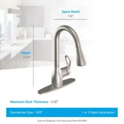 Kleo Single-Handle Pull-Down Sprayer Kitchen Faucet Power Clean In Spot Resist Stainless With Soap Dispenser -Pro House Shop 20ba4aa91cd6ae0bd0f774b6fd3867ed 1fe80515 1eeb 4491 af52 651bc21470c0 1800x1800