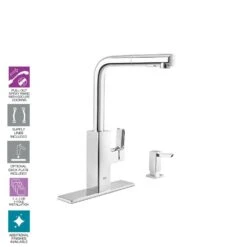 Tallinn Single-Handle Pull-Out Sprayer Kitchen Faucet With Soap Dispenser In StarLight Chrome -Pro House Shop 2127228632af636213d0b2e2c650f1c8 1800x1800
