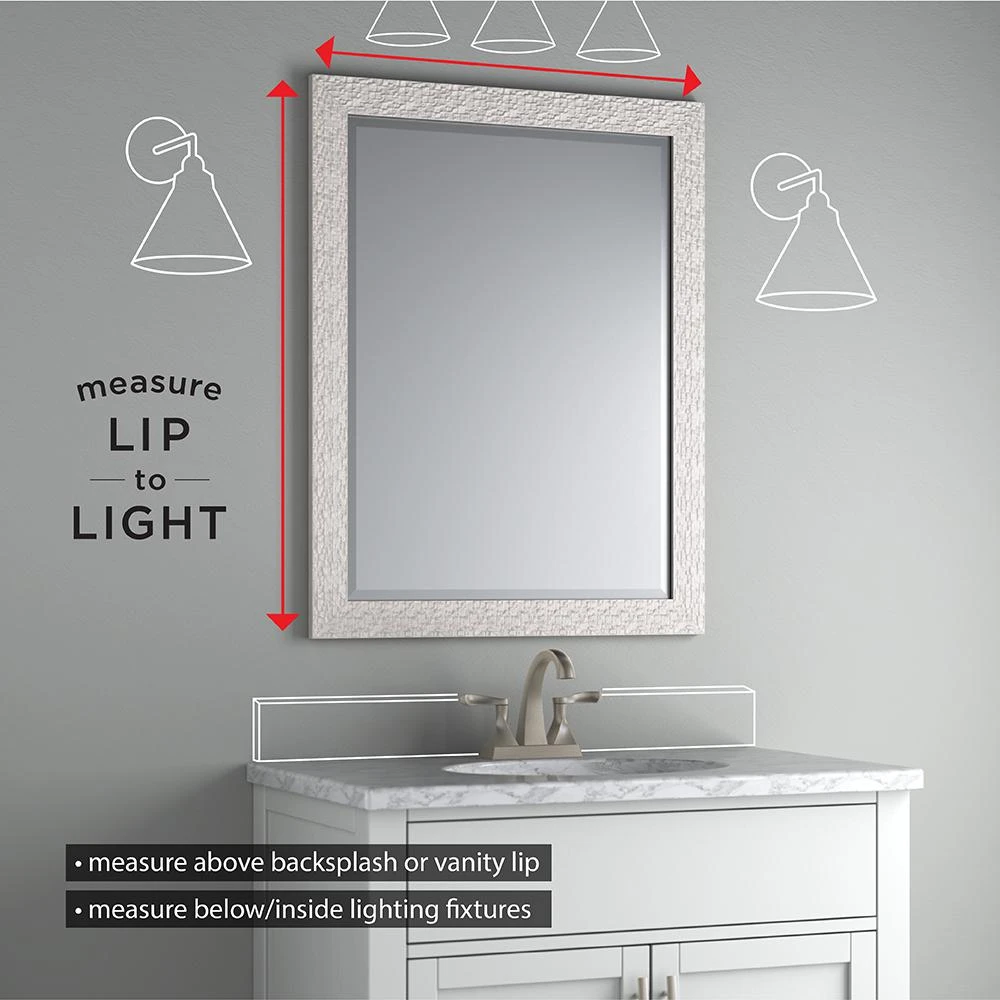 27 In. W X 41 In. H (L1) Frameless Rectangular Deluxe Glass Bathroom Vanity Mirror 8 27 In. W X 41 In. H (L1) Frameless Rectangular Deluxe Glass Bathroom Vanity Mirror - Image 6