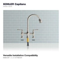 Capilano 2-Handle Bridge Farmhouse Pull-Down Kitchen Faucet With Soap Dispenser And Sweep Spray In Vibrant Stainless -Pro House Shop 2c1a77c4a7914d2fd09b41cd3867be16 1800x1800