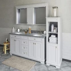 MagickWoods Windermere 17"W X 18"D X 60"H Cloud Gray Linen Cabinet -Pro House Shop 30343 scene3rev1 mw 1800x1800