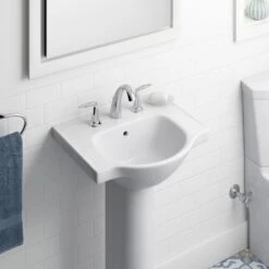 KOHLER Veer 21 In. Vitreous China Pedestal Sink Basin In White With Overflow Drain -Pro House Shop 3263e835f095771c701756f7dcc60815 1800x1800