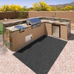 Heavy-Duty Ribbed Indoor/Outdoor Carpet With Rubber Marine Backing - Charcoal Black 6' X 10' - Several Sizes Available - Carpet Flooring For Patio, Porch, Deck, Boat, Basement Or Garage -Pro House Shop 339d74d4 e781 41d6 8291 7438be95fe64 1.35459d166ad0630e96a176d31d5716cb 1800x1800