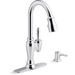 Arsdale Single-Handle Pull-Down Sprayer Kitchen Faucet With Soap/Lotion Dispenser In Vibrant Stainless 19 Arsdale Single-Handle Pull-Down Sprayer Kitchen Faucet With Soap/Lotion Dispenser In Vibrant Stainless -Pro House Shop 33cbf4a3943204922b687793cffee36a 1800x1800