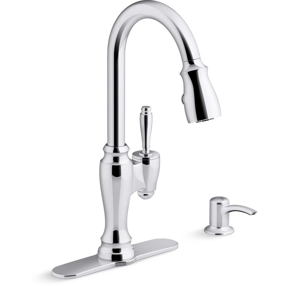 Arsdale Single-Handle Pull-Down Sprayer Kitchen Faucet With Soap/Lotion Dispenser In Vibrant Stainless 11 Arsdale Single-Handle Pull-Down Sprayer Kitchen Faucet With Soap/Lotion Dispenser In Vibrant Stainless - Image 9