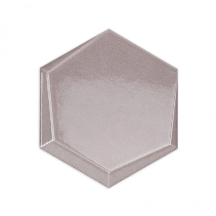 Magen Leveled-Hex Gray Polished Ceramic Hexagon Tile 6 Magen Leveled-Hex Gray Polished Ceramic Hexagon Tile - Image 4