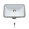 MR Direct Undermount Porcelain Bathroom Sink In White With Pop-Up Drain In Chrome