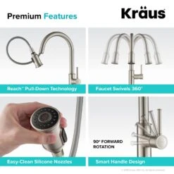 Sellette Single-Handle Pull-Down Sprayer Kitchen Faucet With Dual Function Sprayhead In Spot Free Stainless Steel -Pro House Shop 389451304a06b0e75a3c337abff88f4a 1800x1800