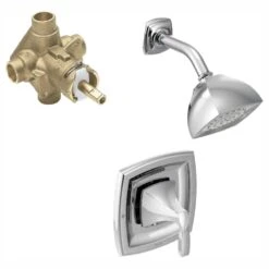 Voss Single-Handle 1-Spray Posi-Temp Shower Faucet Trim Kit With Valve In Brushed Nickel (Valve Included) -Pro House Shop 3f6a79d4a13f74856a5007a2068fc19b 1800x1800