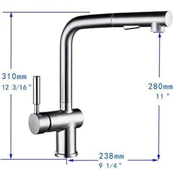 Single-Handle Pull Out Sprayer Kitchen Faucet In Brushed Nickel 8 Single-Handle Pull Out Sprayer Kitchen Faucet In Brushed Nickel - Image 6