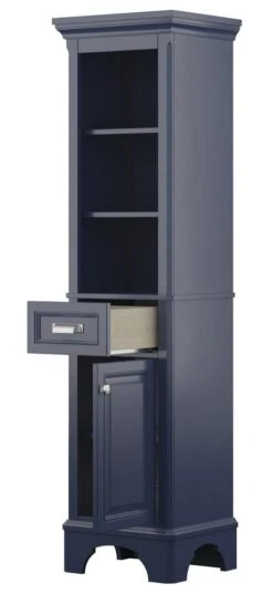 Foremost® Williamson 18"W X 67-1/2"H Aegean Blue Linen Cabinet 12 Foremost® Williamson 18"W X 67-1/2"H Aegean Blue Linen Cabinet -Pro House Shop 4838041 ANGLE OPEN 1800x1800