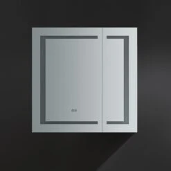 Spazio 30 In. W X 30 In. H Recessed Or Surface Mount Medicine Cabinet With LED Lighting And Mirror Defogger -Pro House Shop 4c2de30ad8f30cbf986ea9ed2db2596b 1800x1800