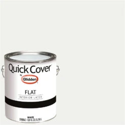 Glidden Quick Cover, Interior Paint, Flat Finish, White, 1 Gallon