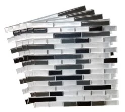 Crystiles Black, Deep Grey And Brushed Silver 12 In. X 12 In. Peel And Stick Vinyl Wall Tile Backsplash, "Pro" Series Thicker Version (4-Pack) -Pro House Shop 505dd61c ad80 45bd 84df 630048b75e3a 1.e47f3c7ab7b706ec14c0f1332d7296ec 1800x1800