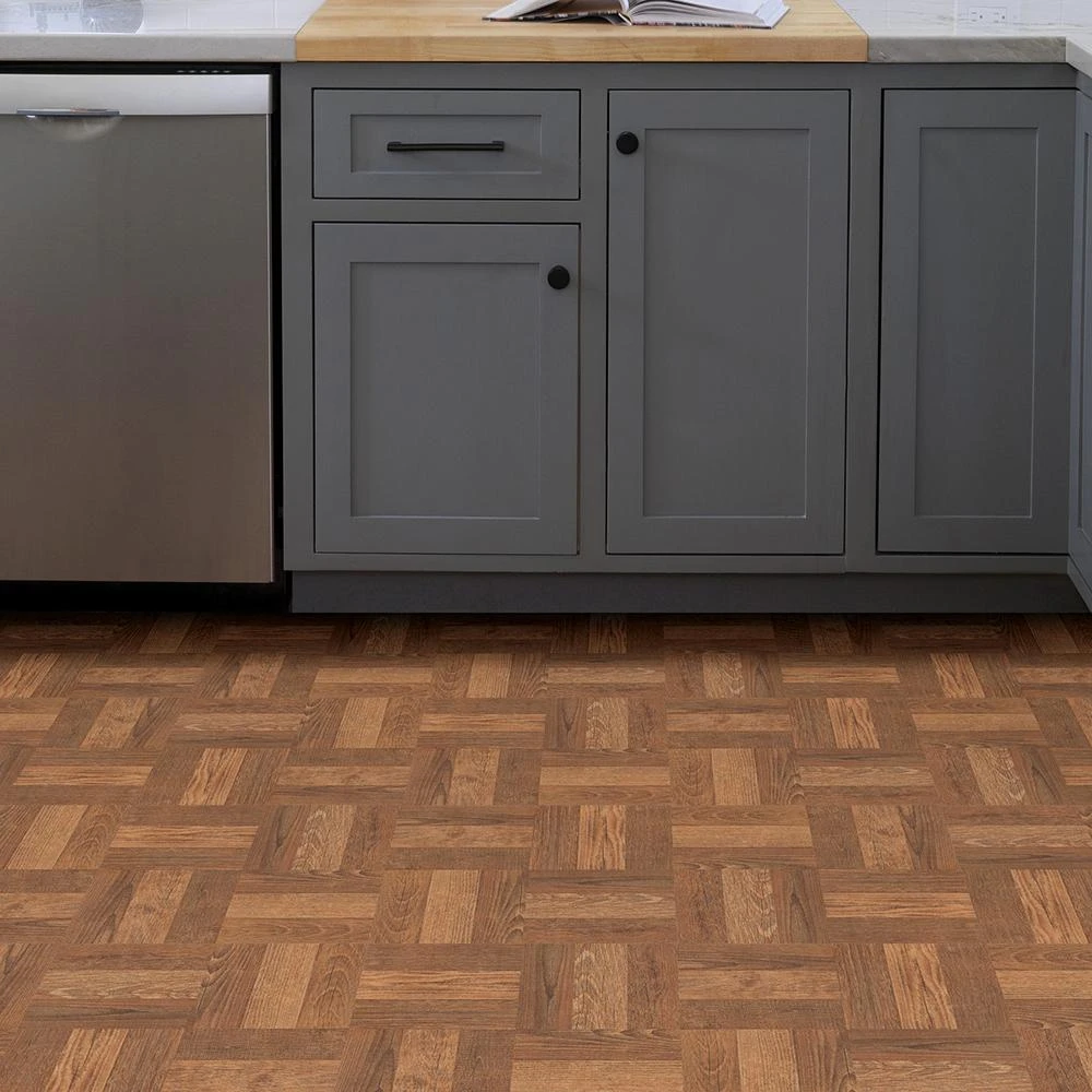 FloorPops Parquet 12 In. W X 12 In. L Peel And Stick Floor Vinyl Tiles (20 Tiles, 20 Sq. Ft. Case) 5 FloorPops Parquet 12 In. W X 12 In. L Peel And Stick Floor Vinyl Tiles (20 Tiles, 20 Sq. Ft. Case) - Image 3