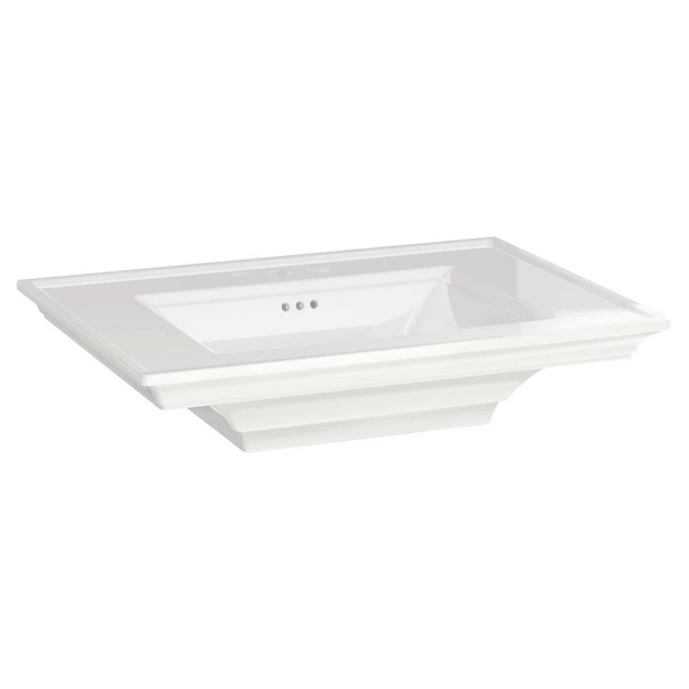 American Standard Town Square S 4 In. Faucet Hole Pedestal Sink Top Only In White 3 American Standard Town Square S 4 In. Faucet Hole Pedestal Sink Top Only In White