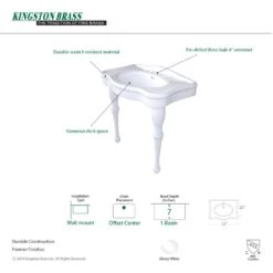Kingston Brass Console Table And Pedestal Legs Combo With 4 In. Centers In White -Pro House Shop 6085c1199fde889db79d554aabfa4df1 1800x1800