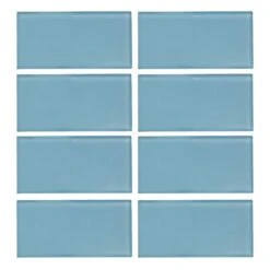 Jeffrey Court Caribbean Water Blue 3 In. X 6 In. Glossy Glass Wall Tile (1 Sq. Ft. / Pack)