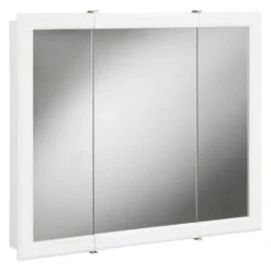 Concord 30 In. X 30 In. Tri-View Surface-Mount Medicine Cabinet In White Gloss