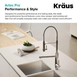 Artec Pro Single-Handle Pull-Down Sprayer Kitchen Faucet And Pot Filler In Brushed Gold 28 Artec Pro Single-Handle Pull-Down Sprayer Kitchen Faucet And Pot Filler In Brushed Gold -Pro House Shop 640e1f5dbc87ac45edd6fad68220c0f3 1800x1800