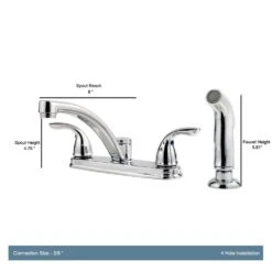 Delton 2-Handle Standard Kitchen Faucet With Side Sprayer In Polished Chrome 10 Delton 2-Handle Standard Kitchen Faucet With Side Sprayer In Polished Chrome -Pro House Shop 64b99018ce5bfdfab896c35012ec8751 1800x1800